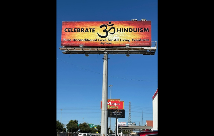 Billboards championing Hinduism adorn Houston sky