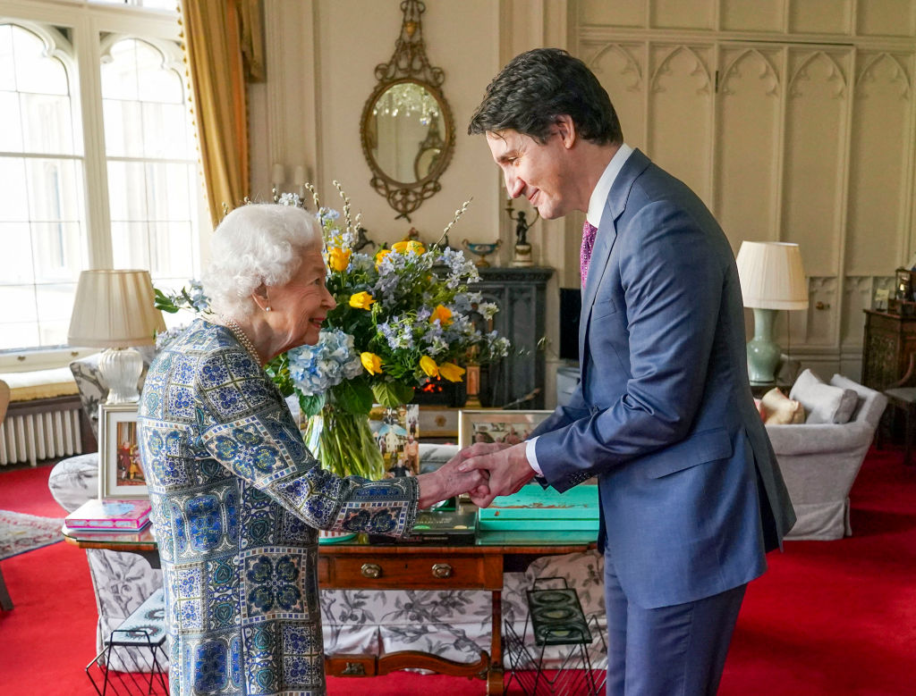 Queen Elizabeth II with Canadian PM Justin Trudeau