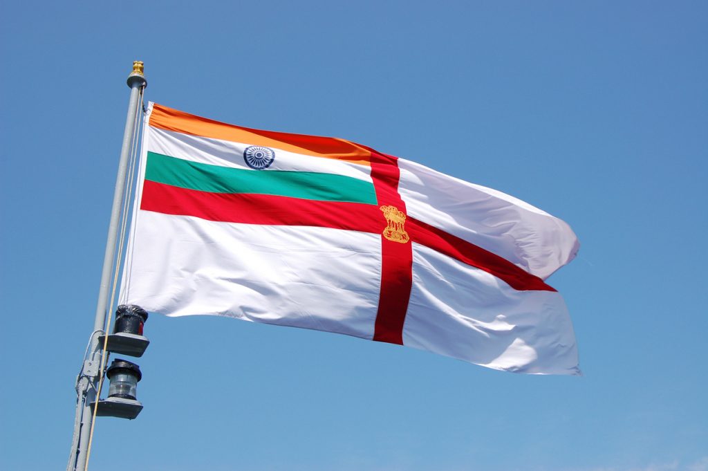 The erstwhile ensign flag of the Indian Navy