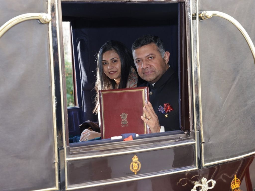 Indian high commissioner to UK Vikram Doraiswami presents credentials to King Charles III at Buckingham Palace