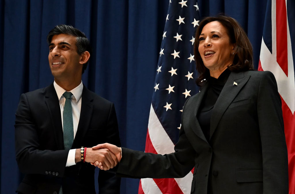 UK PM Rishi Sunak and US vice president Kamala Harris