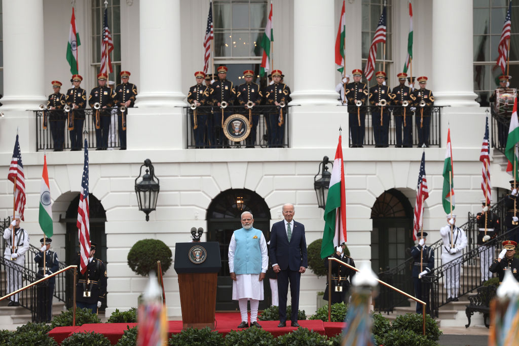 Indian PM Narendra Modi and US president Joe Biden at the White House