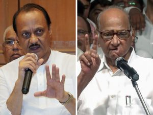 (L-R) Ajit Pawar and Sharad Pawar