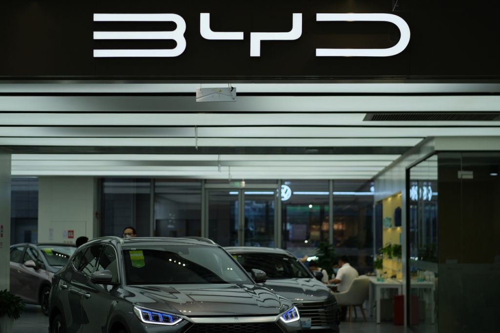 A BYD EV retail store in China.