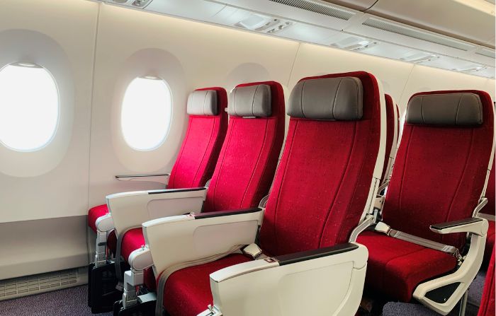 The economy class in the Air India Airbus A350