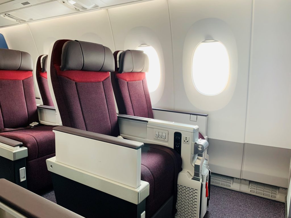 The premium economy class in the Air India Airbus A350