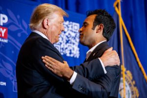 Former US president Donald Trump with Vivek Ramaswamy