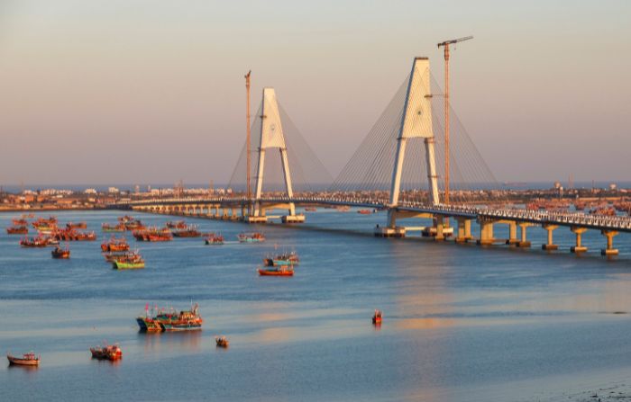 Sudarshan Setu, India's longest cable-stayed bridge, in Gujarat