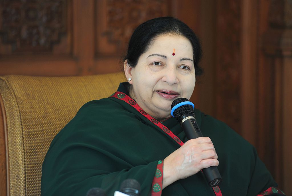 J Jayalalithaa, former chief minister of the southern Indian state of Tamil Nadu