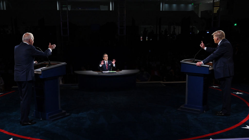 President Joe Biden, then the challenger, and former president Donald Trump at a presidential election debate in 2020