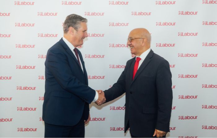 Labour MP Virendra Sharma with party leader Keir Starmer