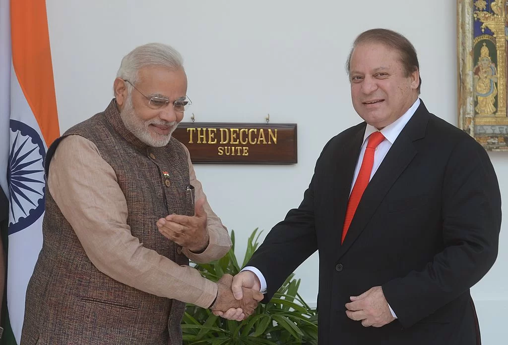 Indian PM Narendra Modi and former Pakistani PM Nawaz Sharif