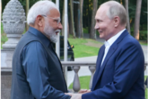 Russian president Vladimir Putin with prime minister Narendra Modi